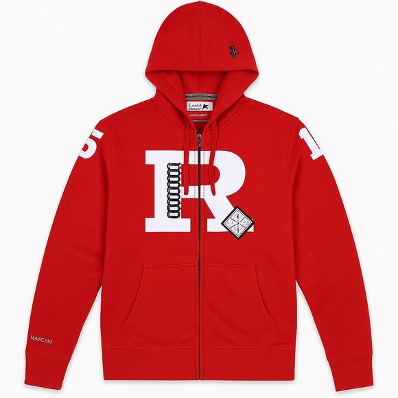 NWT Rutgers x Marc Ecko Scarlet Horde Hoodie L Rare Zip Jacket Patches